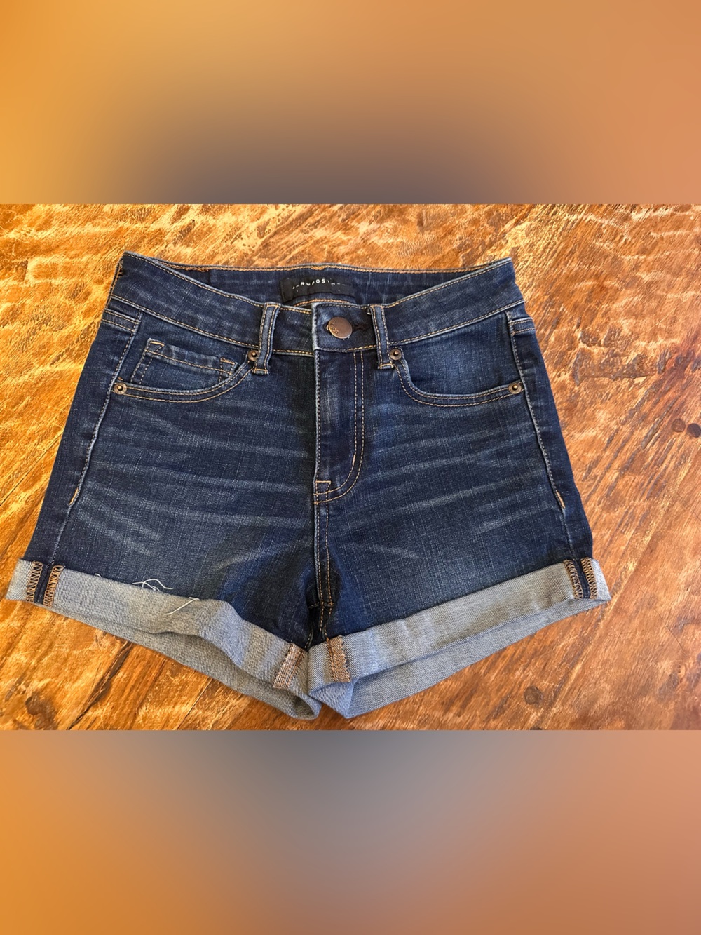 Aeropostale Dark Blue Rolled-Hem High Rise Denim Shorts- Women’s -Size 0
